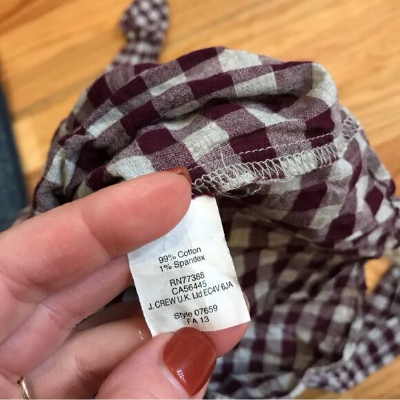 Madewell Purple Checked Pullover size small blouse - Picture 4 of 6